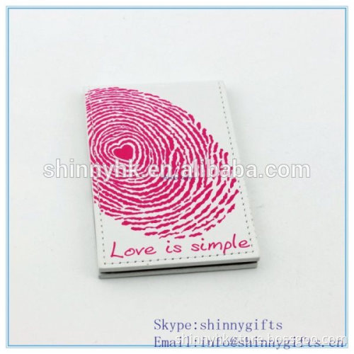 Hight quality Pu fashion cosmetic pocket mirror middle size